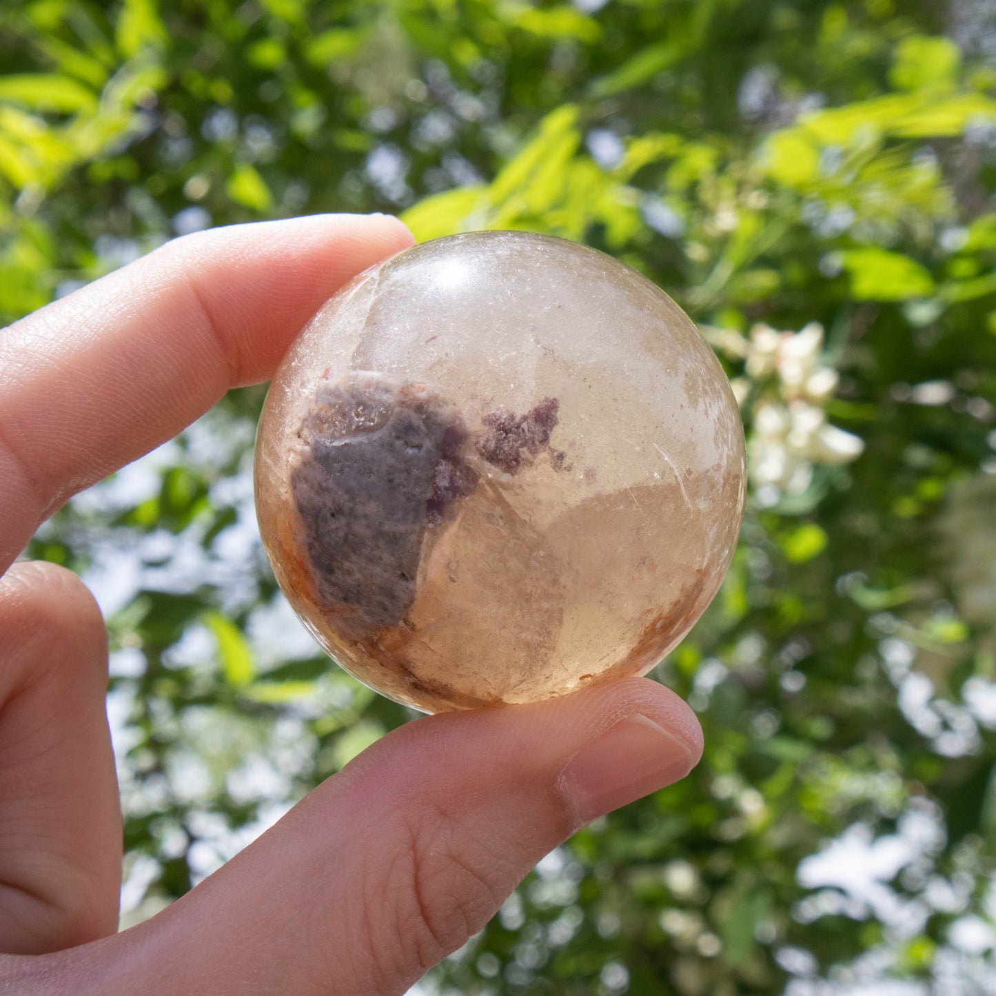 Champagne Citrine Sphere with Lepidolite 1.5"