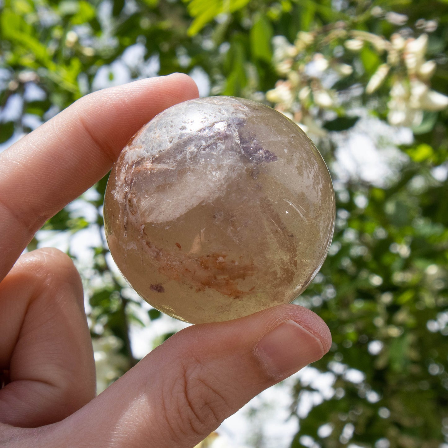 Champagne Citrine Sphere with Lepidolite 1.5"
