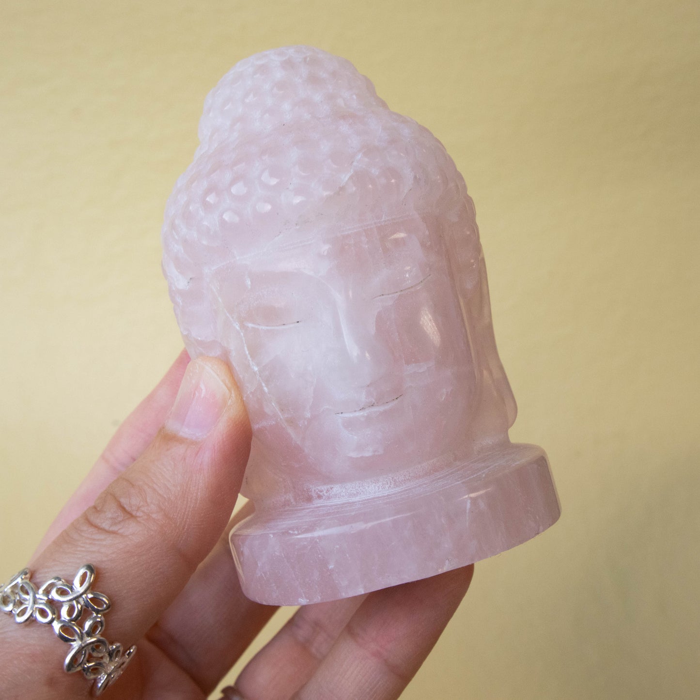 Rose Quartz Buddha Carving 3.5"