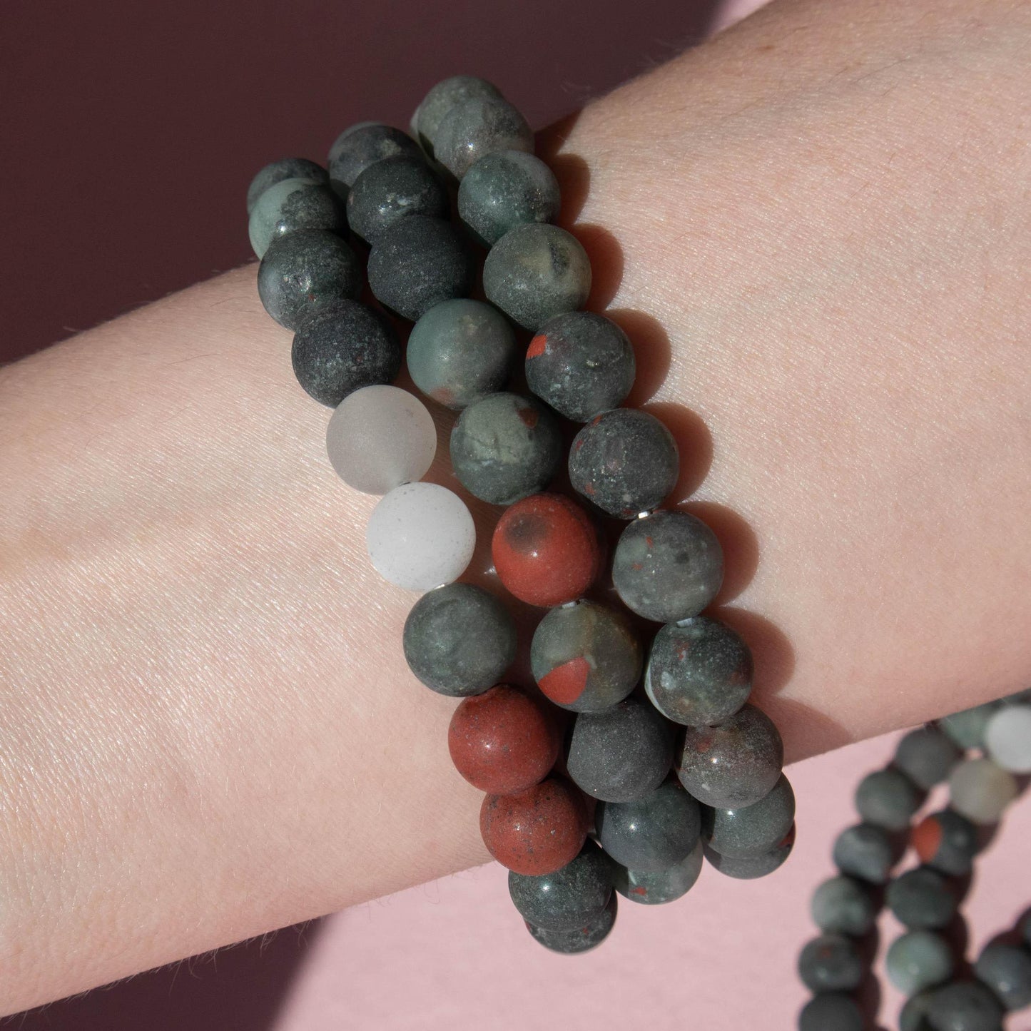 bloodstone, matte bloodstone, bloodstone bracelet, bloodstone jewelry, men's bloodstone bracelet, men's gemstone bracelet, gemstone jewelry for men, men's gemstone jewelry, bloodstone crystal, bloodstone gemstone, bloodstone properties, bloodstone healing properties, bloodstone metaphysical properties, bloodstone meaning