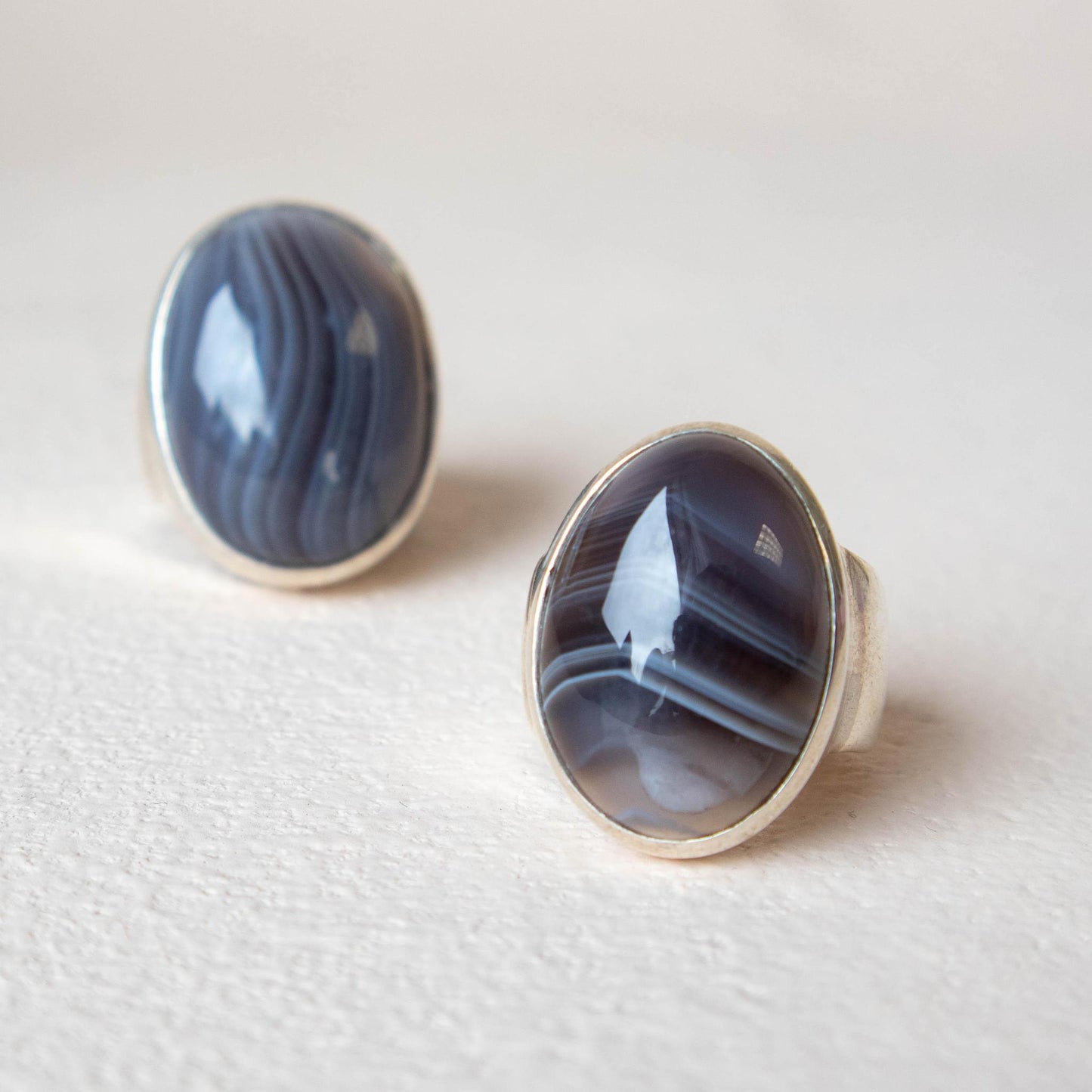 925 Banded Agate Ring