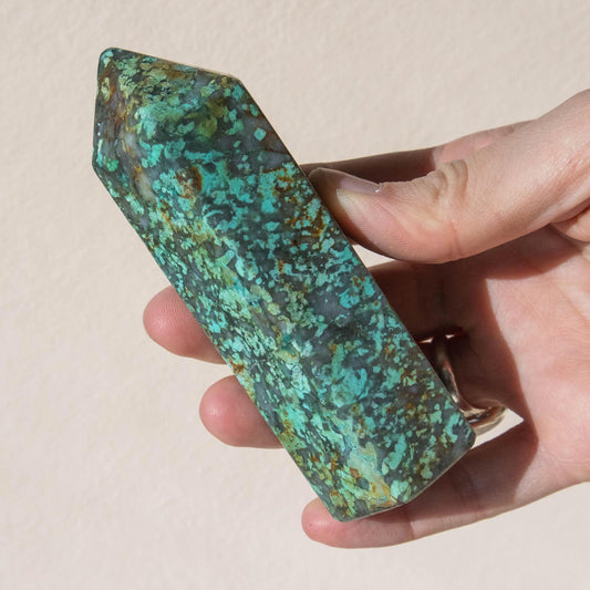 turquoise tower, african turquoise tower, turquoise obelisk, african turquoise obelisk, where to put crystals in your home, where to place crystals in your home, 
