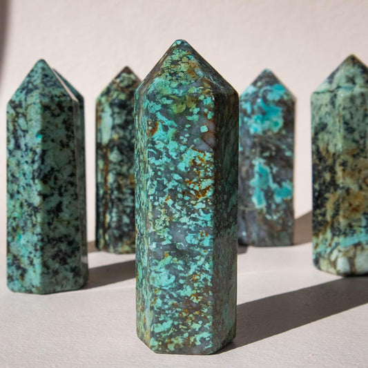 turquoise tower, african turquoise tower, turquoise obelisk, african turquoise obelisk, where to put crystals in your home, where to place crystals in your home, 