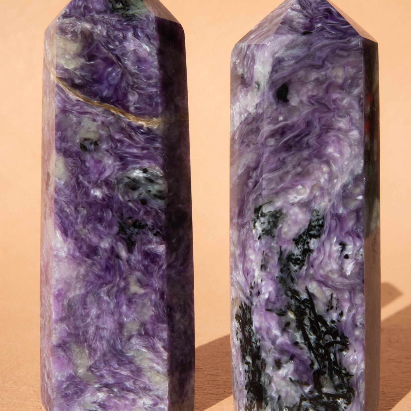 charoite, charoite tower, crystal tower, gemstone tower, charoite crystal, charoite stone, charoite properties, charoite healing properties, charoite metaphysical properties, charoite meaning