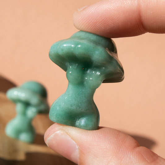 Green Aventurine Mushroom Goddess Body 1.25"