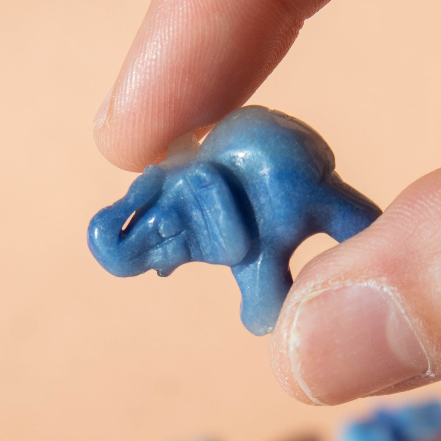 Blue Quartz Elephant 1"