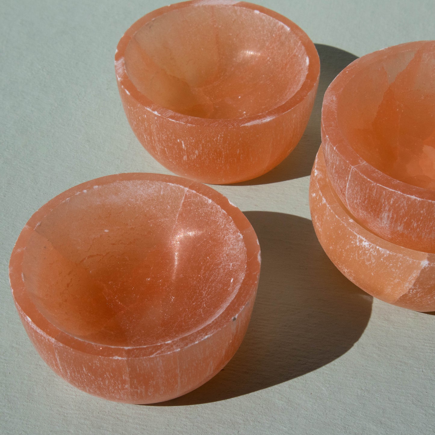 Peach Selenite Bowl 3"