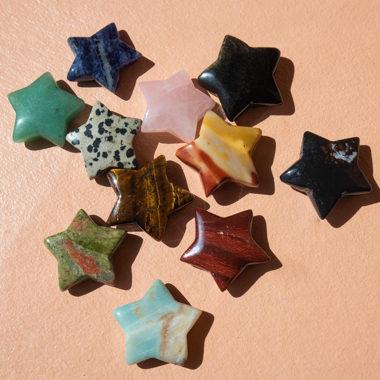 gemstone star, crystal star, sodalite star, green aventurine star, dalmatian jasper star, rose quartz star, gold sheen obsidian star, mookaite star, tigers eye star, unakite star, red jasper star, red jasper star, obsidian star, amazonite star, sodalite, green aventurine, dalmatian jasper, rose quartz, gold sheen obsidian, mookaite jasper, mookaite, tigers eye, unakite, red jasper, obsidian, amazonite